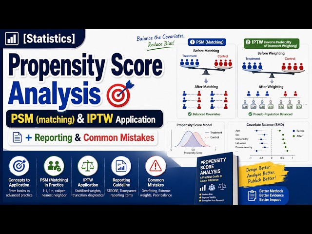 162 📊 [Statistics] Propensity Score Analysis | PSM & IPTW Application + Reporting & Common Pitfalls