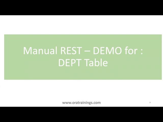 Oracle APEX - REST/RESTful DataSource - Auto and Manual REST API