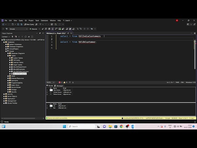 Union & Union All MS SQL SERVER 