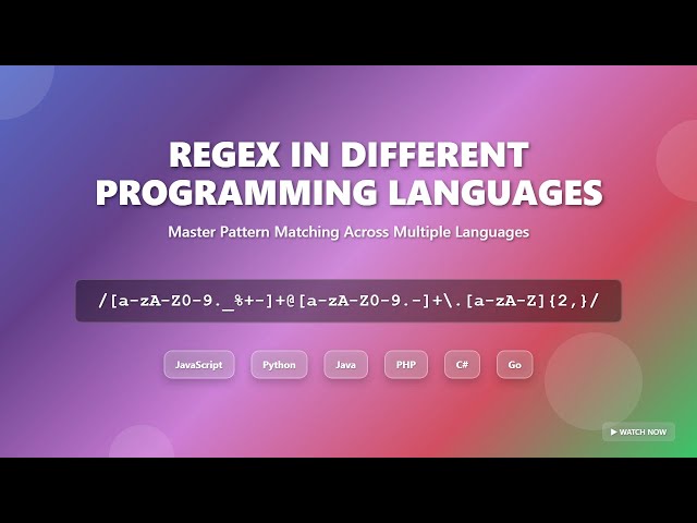 Regex in JavaScript, Python, Java, PHP, C#, Go - Regular Expressions Tutorial for Beginners