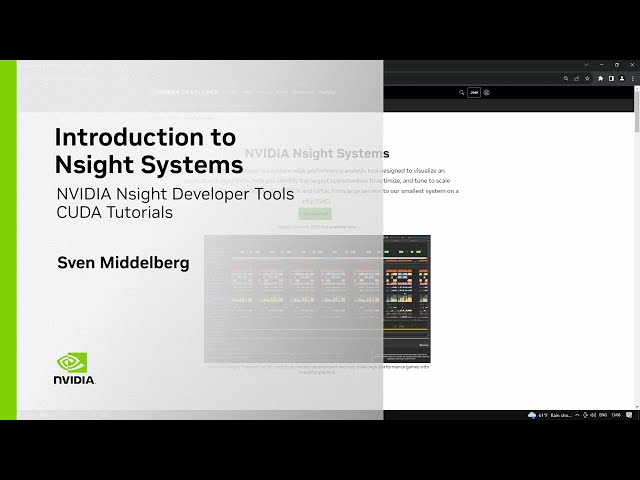 Intro to NVIDIA Nsight Systems | CUDA Developer Tools