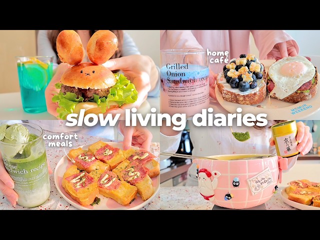 quiet days cooking at home 🍔 baking buns, sushi tacos & simple meals