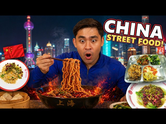 I Tried CHINA's Spiciest Noodles🇨🇳 24 Hour Chinese Food Tour in Shanghai!