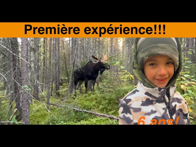 Première expérience de chasse à l'orignal à 6 ans. Et toute une!!
