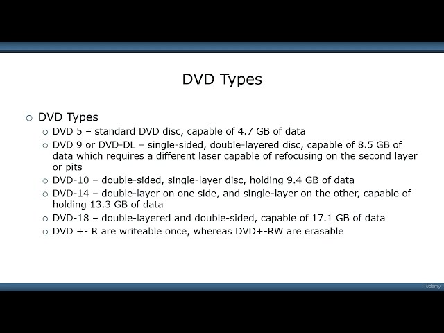 Certification CompTIA A+ (220-1101 & 220-1102) Course Sec 84 - DVD Types #comptiaa #comptiaaplus