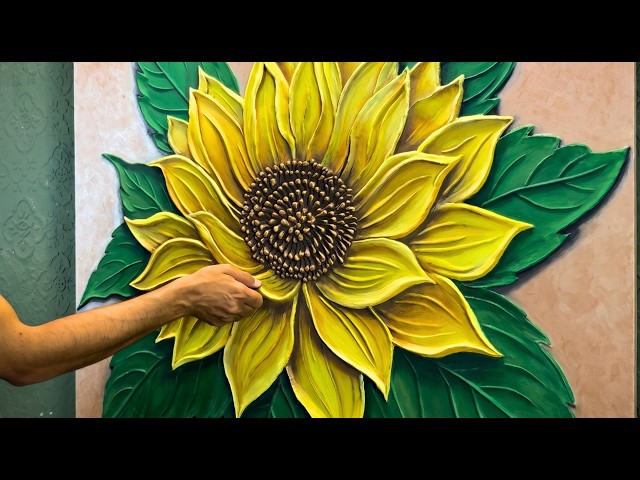 Stop Painting Flat! How to Make 3D Flower Wall Art Like a Pro 🎨✨