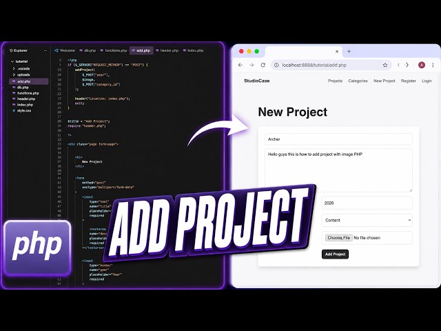 Building add.php + addProject Function | PHP CRUD