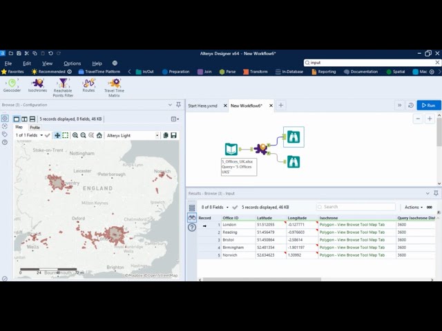 Map Travel Times in Alteryx with the TravelTime Isochrones Macro