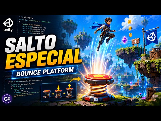 How to Create a Bounce Platform in Unity 3D | Special Jump for Platformer Games #24