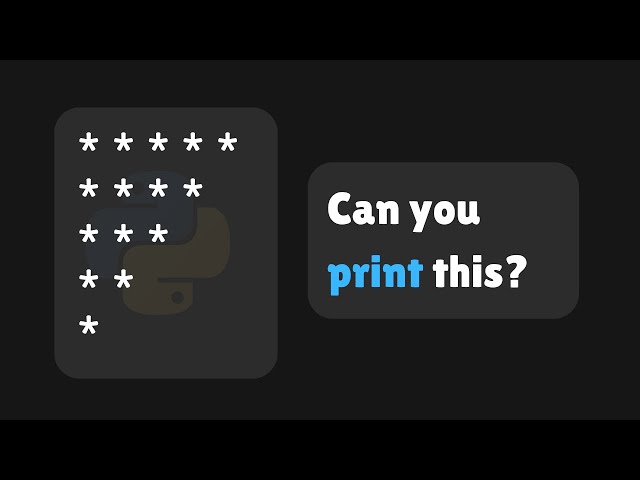 Python Pattern: Downward Half-Pyramid of Stars  | VS Code