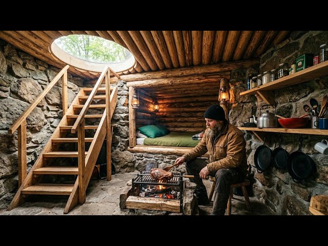 Building a SECRET Warm Underground Bunker for Survival in 20 Days