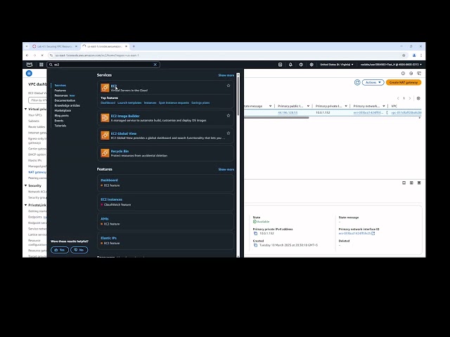 AWS Cloud Security Lab4 1: Securing VPC Resources by Using Security Groups