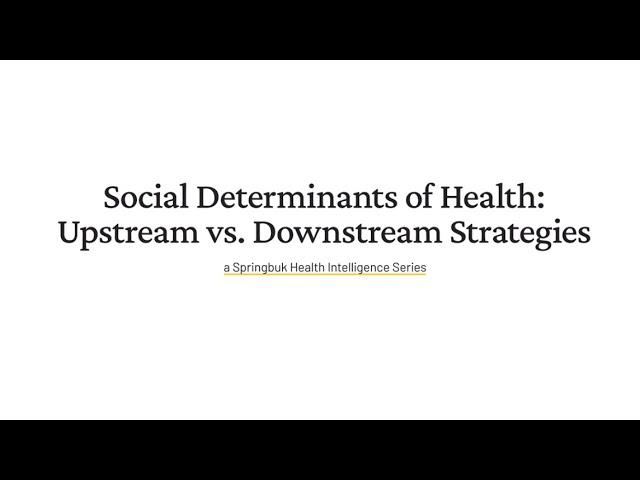 Upstream vs Downstream Strategies for Addressing Social Determinants of Health