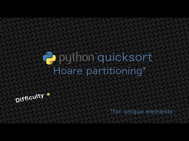 3. Quick Sort Python Practice, Hoare partitioning