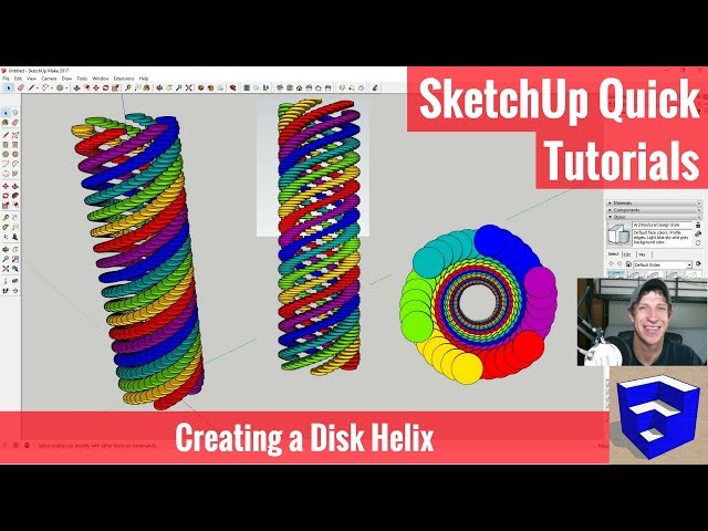 Creating a Disc Helix in SketchUp with No Extensions - SketchUp Quick Tutorials