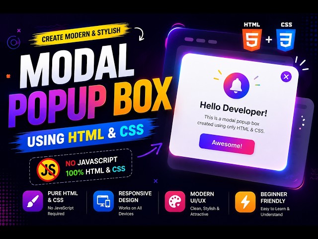 Modal Popup Box Using HTML & CSS In Tamil   Popup Box Without Using Javascript In Tamil