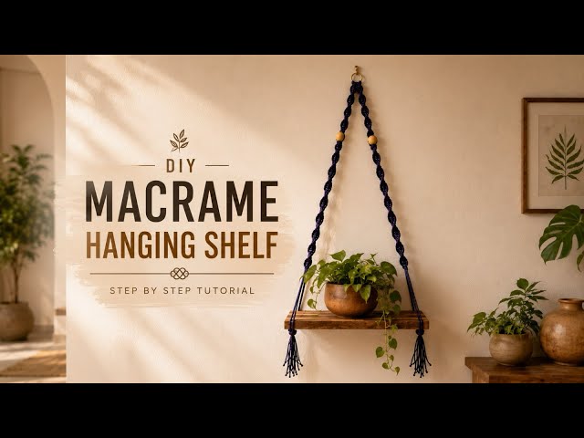 DIY Macrame Hanging Shelf | Easy Macrame Wall Shelf Tutorial | Step-by-Step