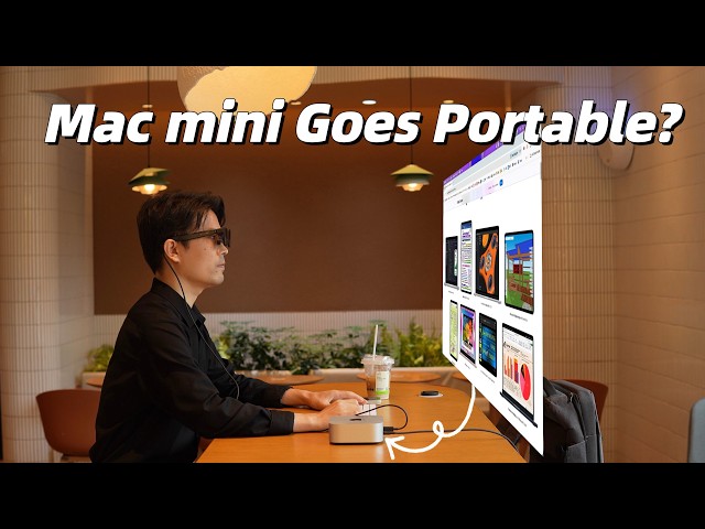 I Took My Mac mini to a Café — Without a Monitor | Portable Mac mini Setup