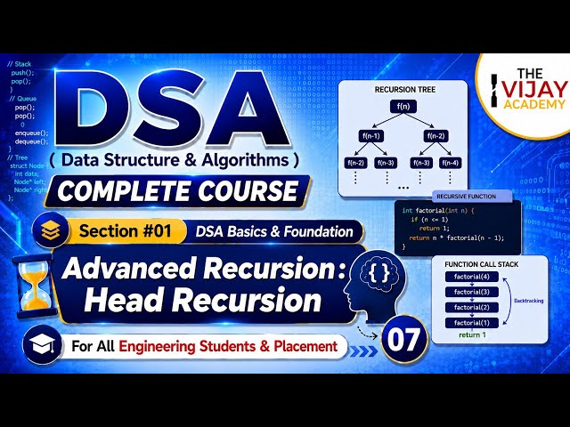 Head Recursion Explained 🔥 | DSA Complete Course | Advanced Recursion | Day 07