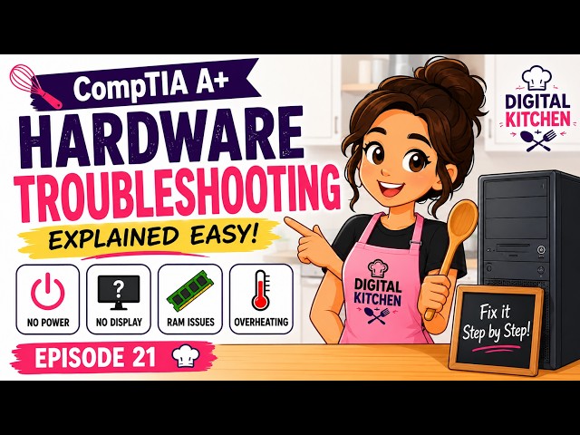 CompTIA A+ Hardware Troubleshooting Explained EASY | No Power, No Display, RAM & Overheating