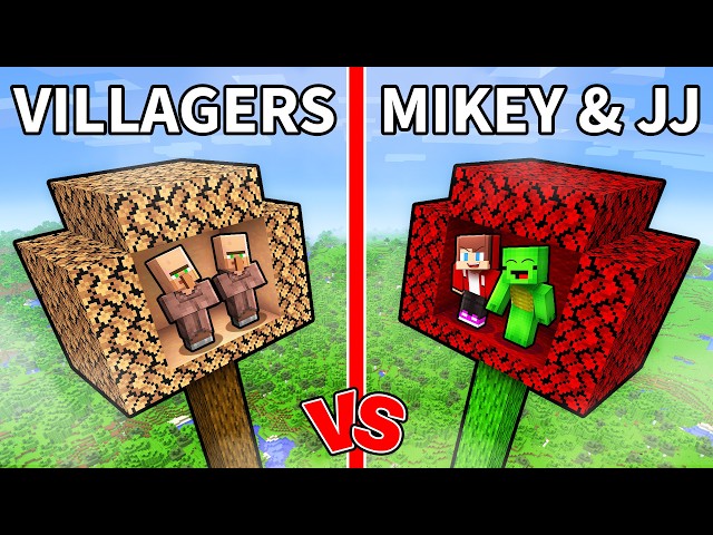Mikey & JJ vs Villagers: TREE HOUSE MINECRAFT CHALLENGE