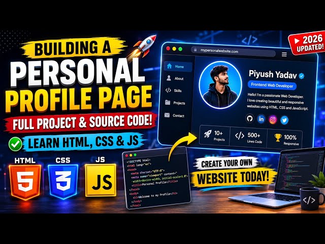 Build a Personal Profile Page Website | HTML CSS JavaScript Project | Responsive Portfolio #html 