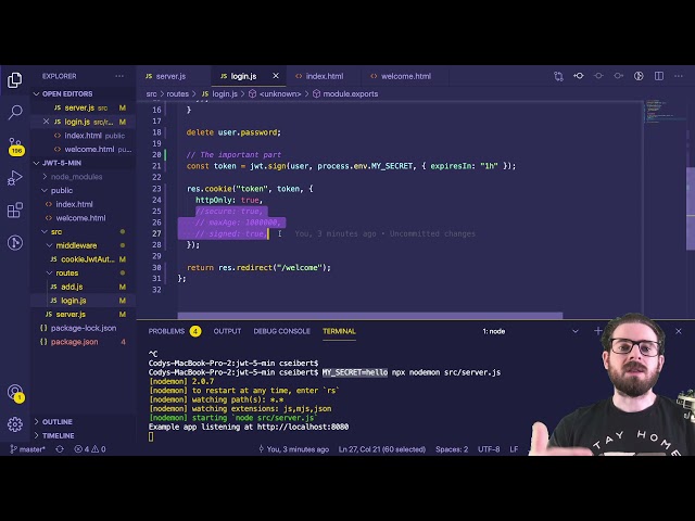 Learn JWT in 10 Minutes with Express, Node, and Cookie Parser