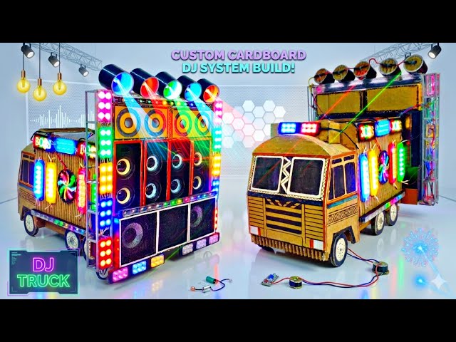 Mini DJ Pickup Truck | How to make a mini DJ setup with cardboard: DIY DJ truck | DJ guy, DJ light