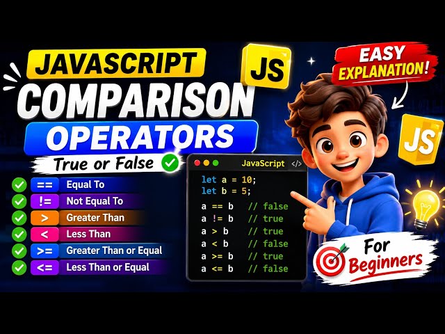 JavaScript Comparison Operators Tutorial for Beginners | True and False Explained