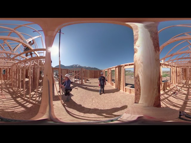 360 Time Lapse Self Help Homes group 61 putting trusses on a house