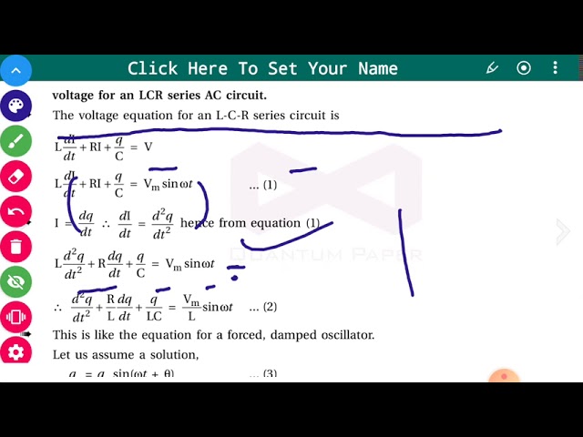 Class 12 physics ncert ch 7 analytical method and resonance