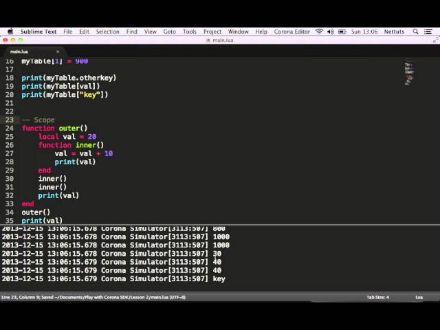 Gaming With the Corona SDK: Getting to Know Lua