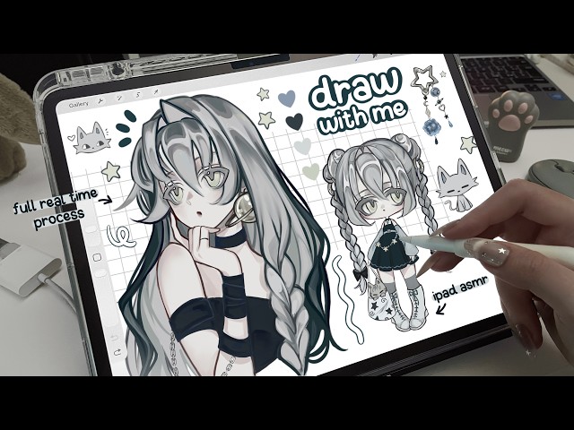 draw with me ★ a new character  .ᐟ ˚✧ ˖  [procreate, real time process, ipad asmr, new character ]
