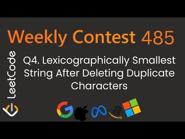 Lexicographically Smallest String After Deleting Duplicate Characters 🔥 LeetCode 3816 | Optimal