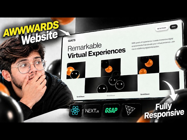 I Built an INSANE Fully Responsive Awwwards-Style Website 🤯 | React, Next.js, GSAP & Three.js