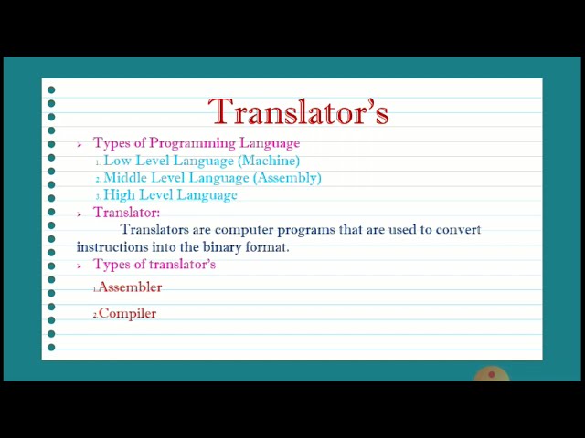 Different Types of Translators | Assembler | Compiler | Interpreter