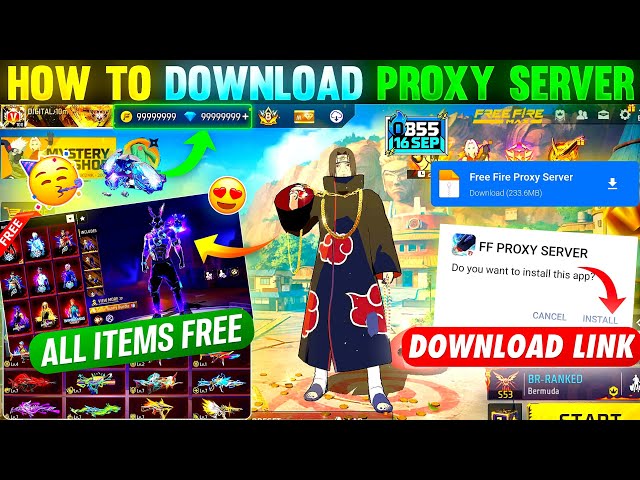 HOW TO DOWNLOAD PROXY SERVER IN FREE FIRE, HOW TO USE PROXY SERVER IN FREE FIRE, VIP PROXY SERVER