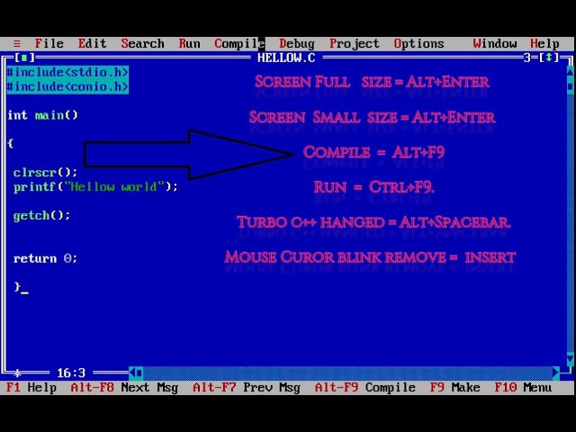 Turbo C++ All Features | Turbo C++ How to work |