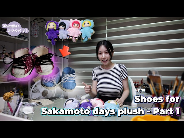 Canvas shoes for Sakamoto days Labubu plush - Part 1🐧