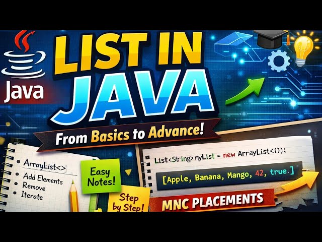 List in Java 🔥 (Basics to Advanced + Notes) | MNC Placement
