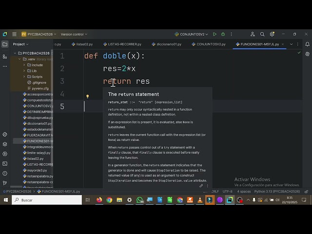 Basic Functions The Double Python #EUCODEWEEK PYC2BACH High School IES Monterroso