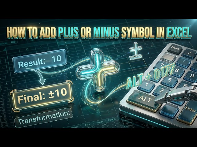 How to add plus or minus symbol in excel | How to Type the Plus-Minus Symbol (±) in Excel
