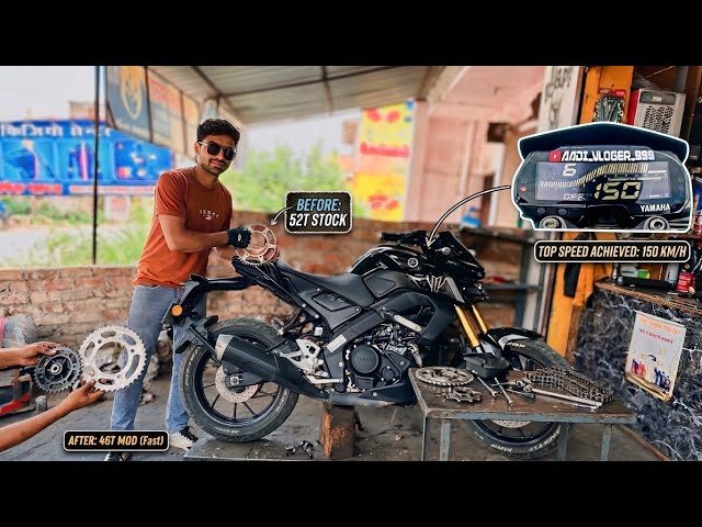 MT-15 Hit 150 km/h! 🔥 Sprocket Mod Changed Everything!
