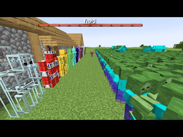 Zombie Raid vs Golem Security - Minecraft Mob Battle