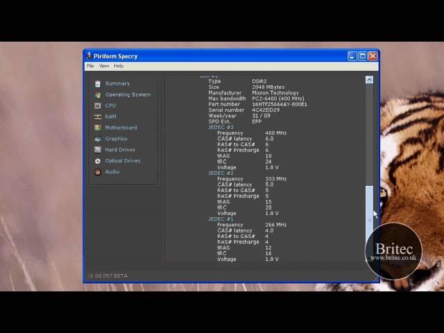 Find out your computers specifications with Speccy freeware utility by Britec