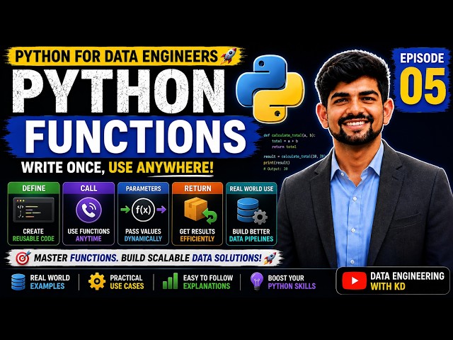 Python for Data Engineers 5 | Functions with Real Data Engineering Examples 🐍🚀
