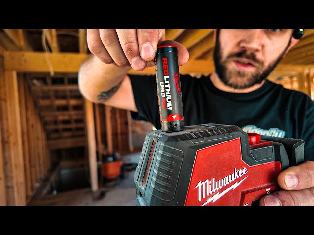 MILWAUKEE LASER LEVEL Red Lithium USB Rechargeable - For Running Wire and Drilling Holes!