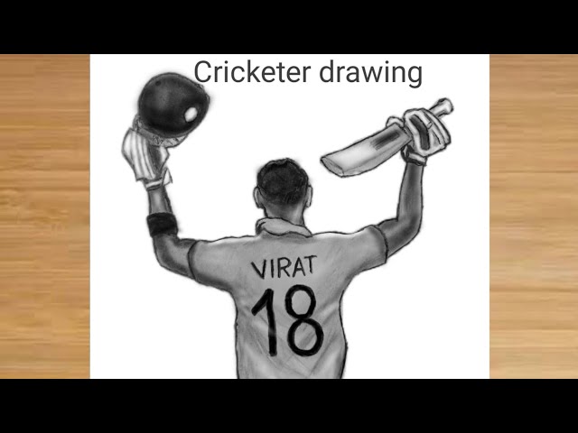 How to draw Cricketer Virat Kohli (Batsman) step by step | Virat Kohli drawing | how to draw Virat