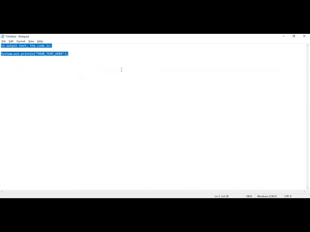 Output text in Java | tech128.ca Java Course Lesson J2