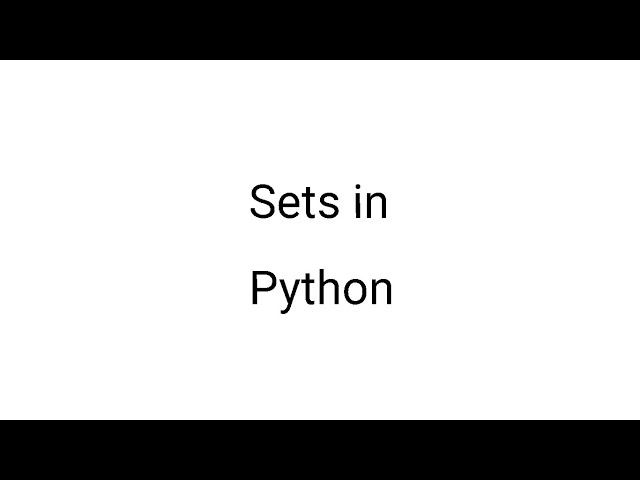 Sets in Python
